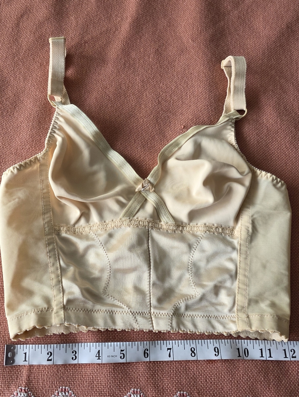 Vintage Classic Soft-Cup Bra in Light Beige Sz S/M